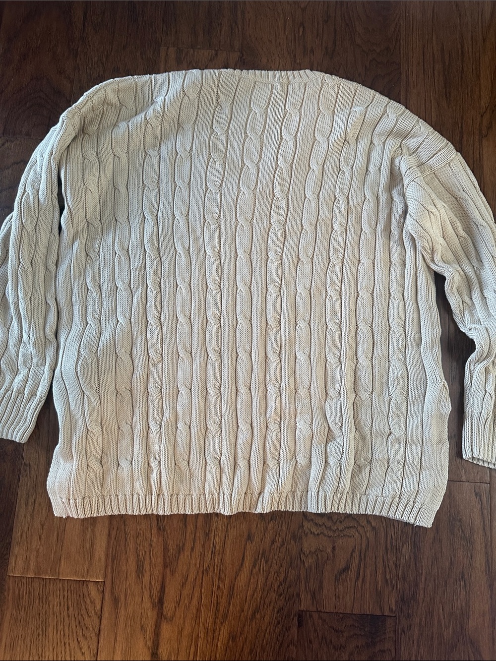 Polo by Ralph Lauren Cream Cable-Knit V-Neck Sweater - Picture 9 of 10